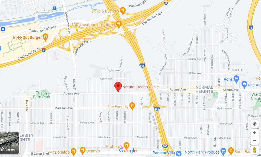 Map of our location, 
2852 Adams Ave, San Diego, CA 92116